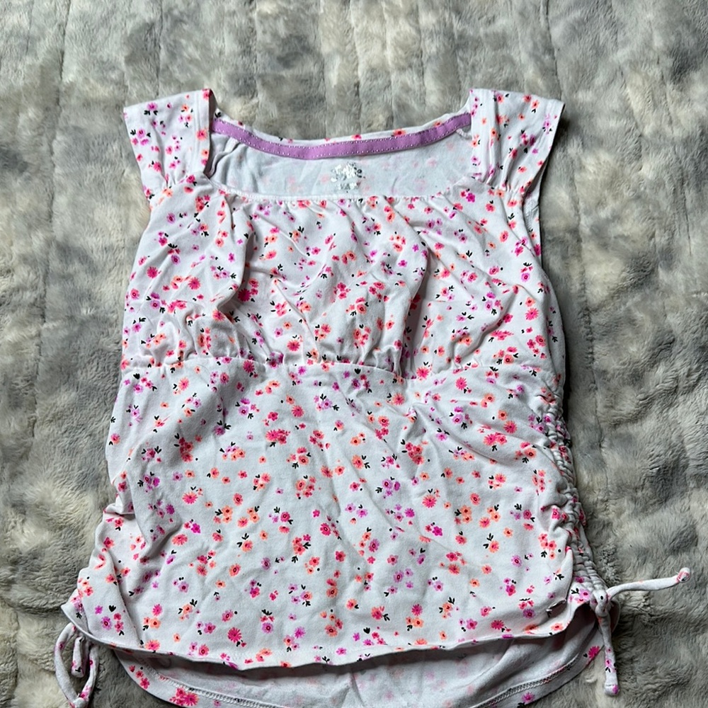 Justice Pink and Purple Floral Kids Top